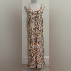 World Market Women’s Floral Maxi Slip Dress L/XL Boho Tropical Resort Travel